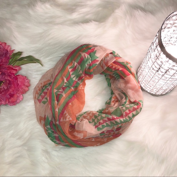 Neon Tribal Print Infinity Scarf - Picture 1 of 3